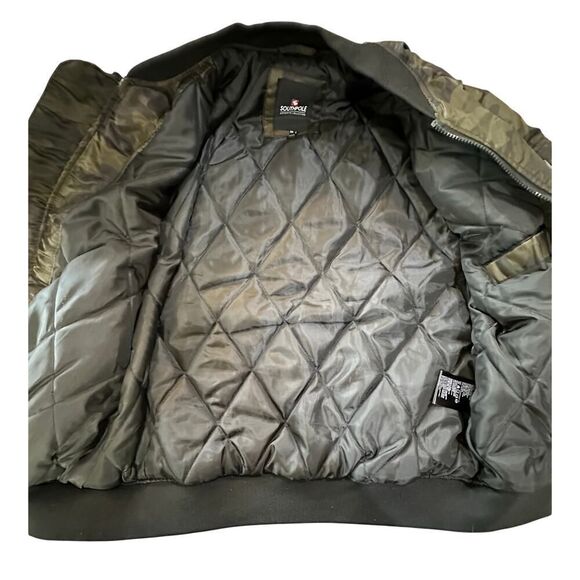 Southpole VINTAGE Y2K Camo Army Zip Up Bomber Puffer Jacket Men’s Size Medium - Picture 3 of 13